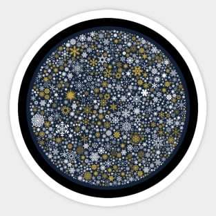 A Thousand Snowflakes in Twilight Blue Sticker